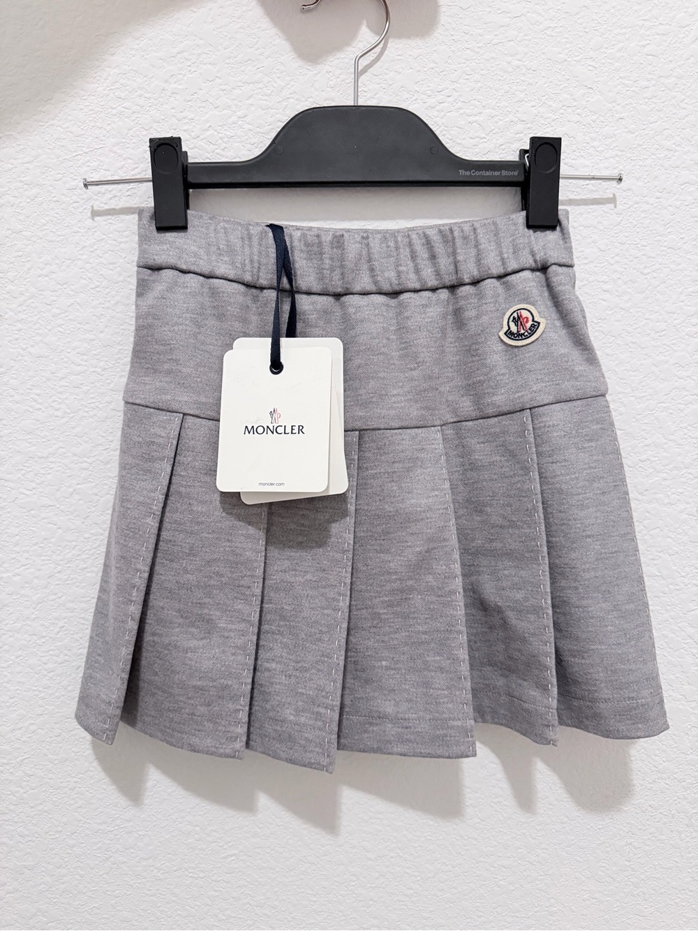 Moncler Light Grey Pleated Mini Skirt